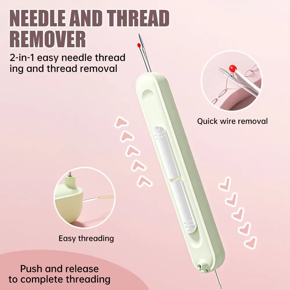 3 Pack Needle Threader, 2025 Upgraded Plug-In 2 in 1 Needle Threader Seam Ripper