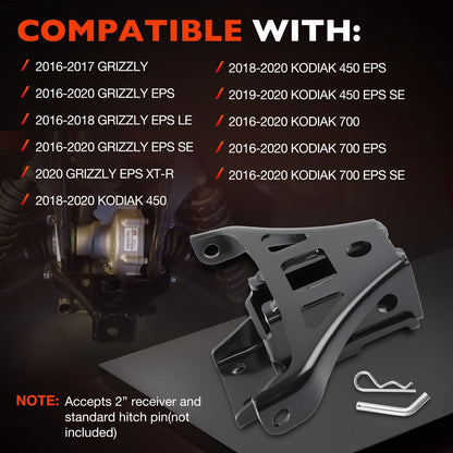 For Yamaha 2018-2025 Kodiak 450 Rear 2" Receiver Hitch - B16-F85H0-V0-00