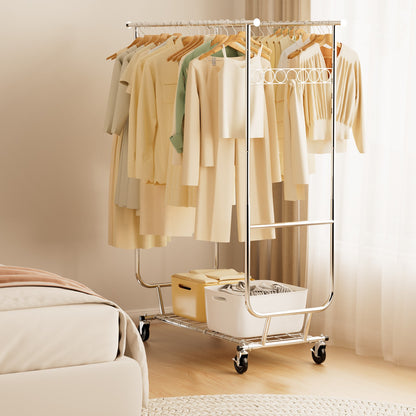 660lbs Clothing Racks with Wheels Heavy Duty Clothes Rack Metal Clothes Storage