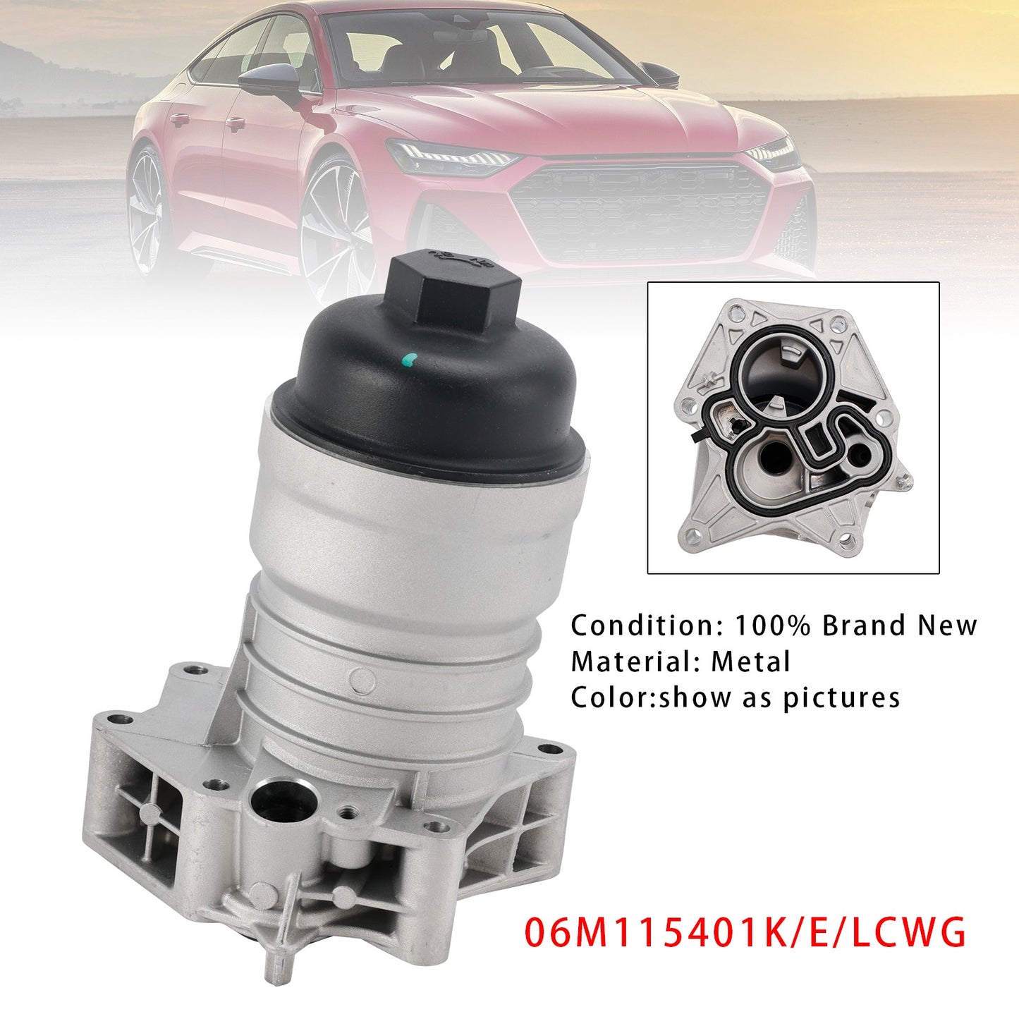 06M115401K/E/LCWG Oil Filter Housing Oil Cooler For VW AUDI S4 S5 A6 A7 SQ5