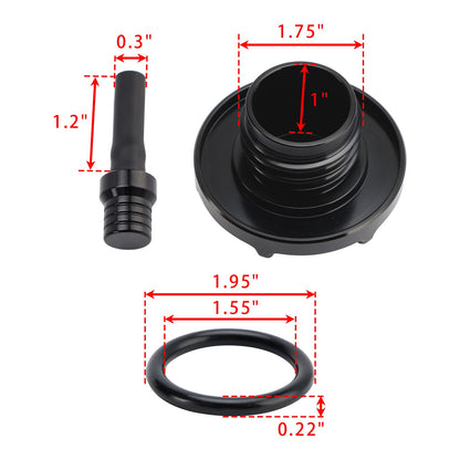 BILLET ALUMINUM FUEL TANK GAS CAP WITH VENT HOSE FOR TOURING & SOFTAIL 1996-UP