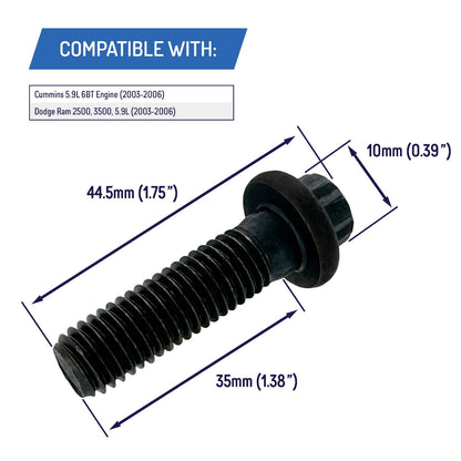 Starter Motor Mounting Bolts for Cummins Dodge Ram, 3903834, 5.9L, 03-06 (3pk)