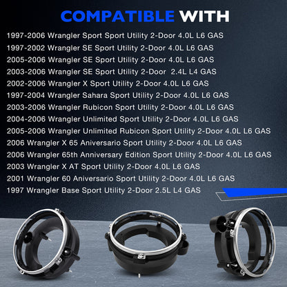 Front Left & Right Side Headlight Bulb Brackets Buckets For 97-06 Jeep Wrangler