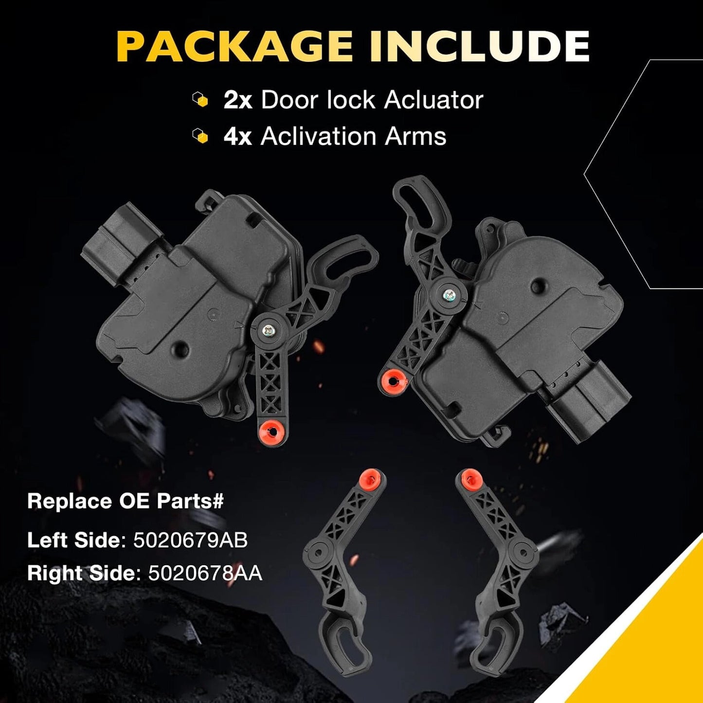 2x Sliding Door Lock Actuator Motors For Chrysler Town & Country Dodge Caravan