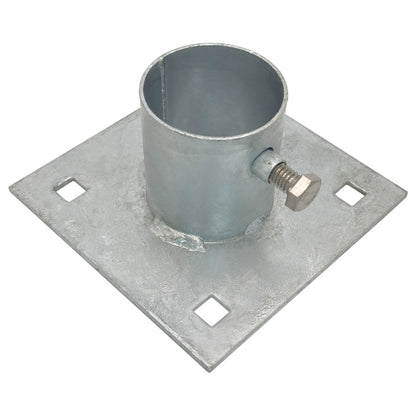 Stationary Dock Base Plate Hardware, 5" x 5" - Heavy-Duty Galvanized Steel (1)