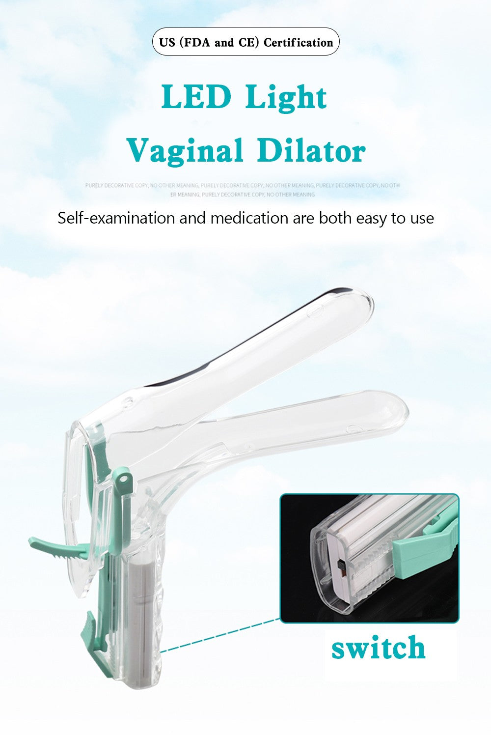 ??LED Female Privates Vaginal Speculum Illuminated Vaginal Expander With Light