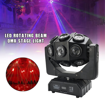 180W Moving Head 18 LED Rotating Beam DMX Stage Light RGBW DJ Disco Party Club