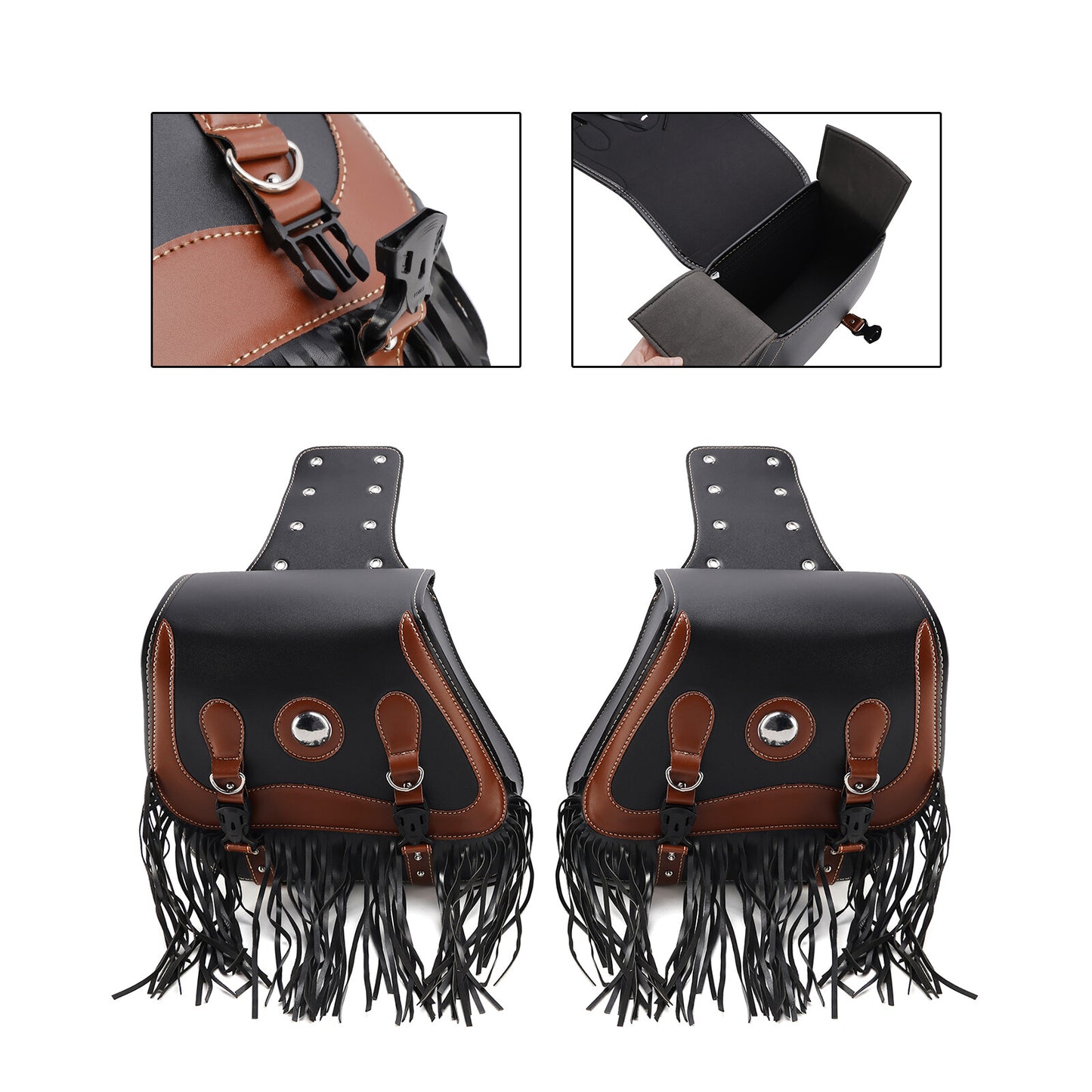 Side Tail Bag Saddlebag Color Matching Luggage Black 26L For Scooter Motorcycle