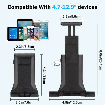 4.7-12.9" Tablet Phone Holder for Mic Stand Bike Treadmill Motorcycle iPad Mount