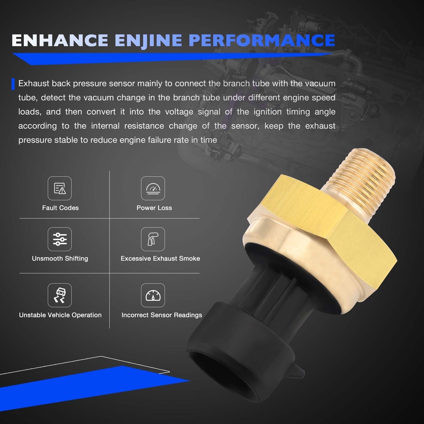 Exhaust Back Pressure EBP Tube Sensor For 2003-2004 Ford F-250 F-350 F-450 F-550