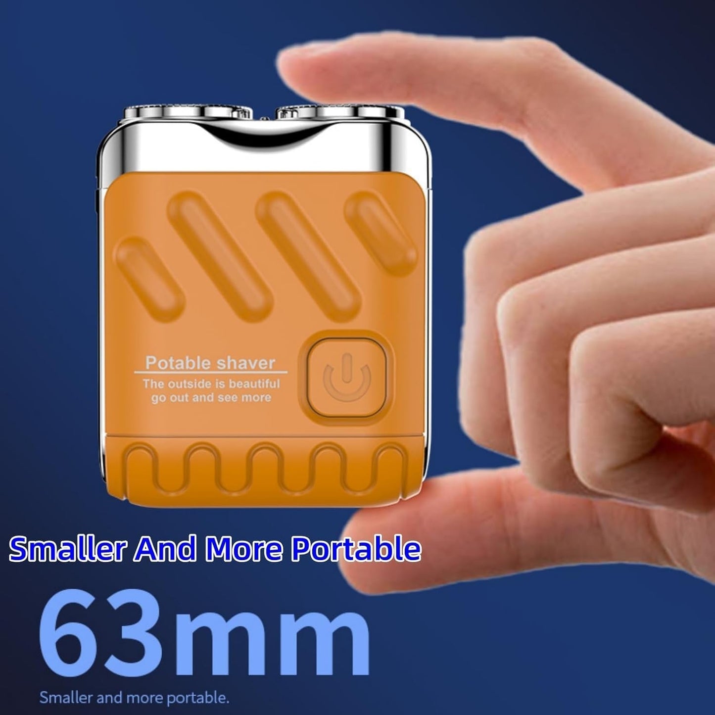 Double Ring Pocket Travel Shaver Mini Men Shaver Portable Beard Razor Orange