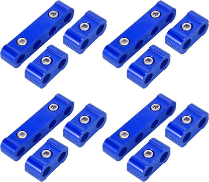 Universal Spark Plug Ignition Wire Separator Divider 8mm 9mm 10mm Car Blue 12Pcs