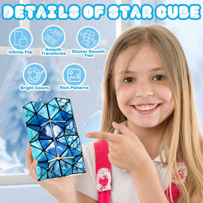 2 In 1 North South Poles Style Star Magic Cube For Kid And Adult Toy Ages 8-12