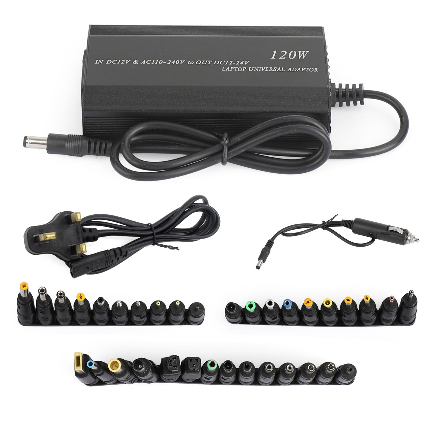 120W Car Home 34 Tips Power Supply Adapter Charger for Laptop Notebook US Plug