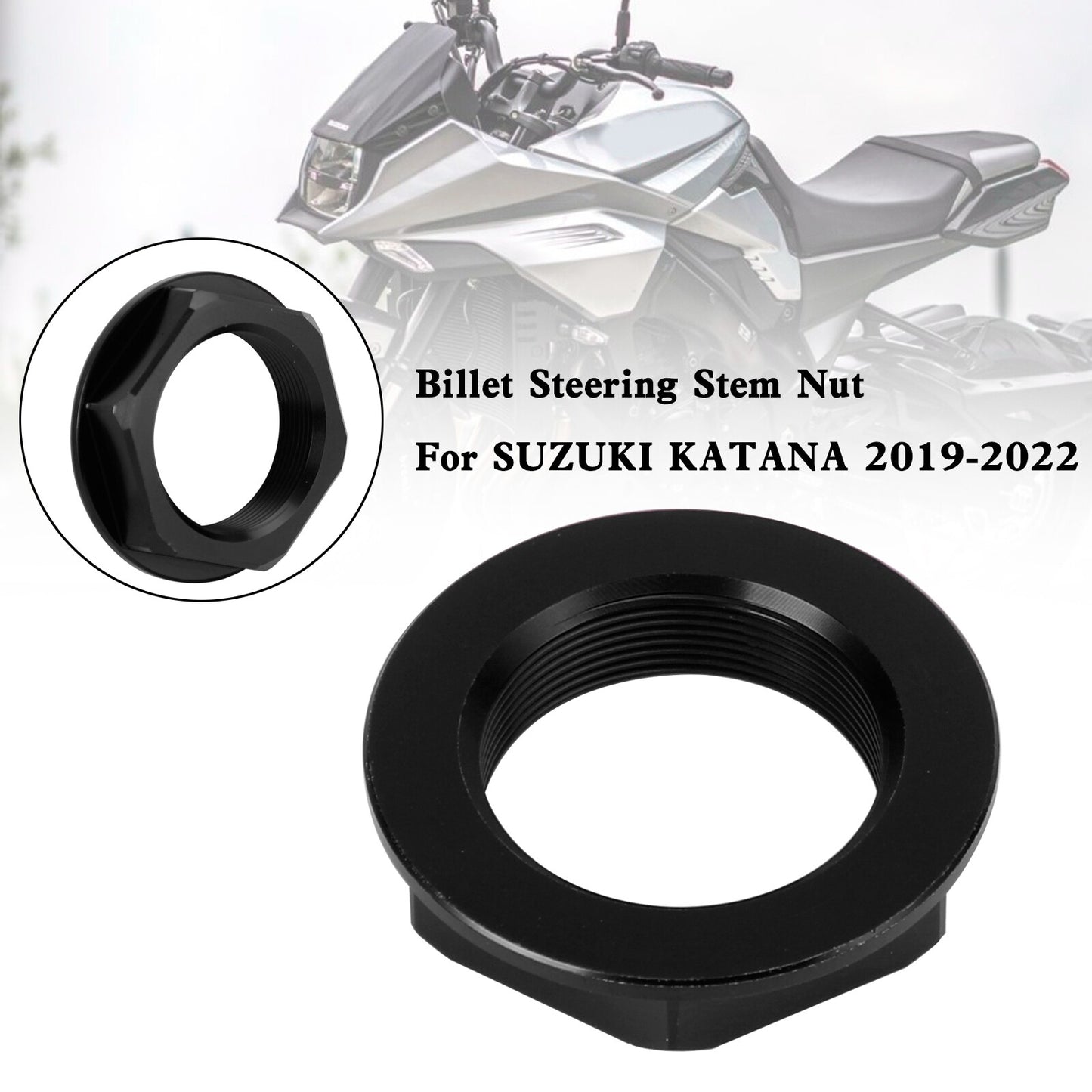 Billet Steering Stem Nut For SUZUKI GSXR 600/750 YZF-R1 ZX6R S1000RR Black