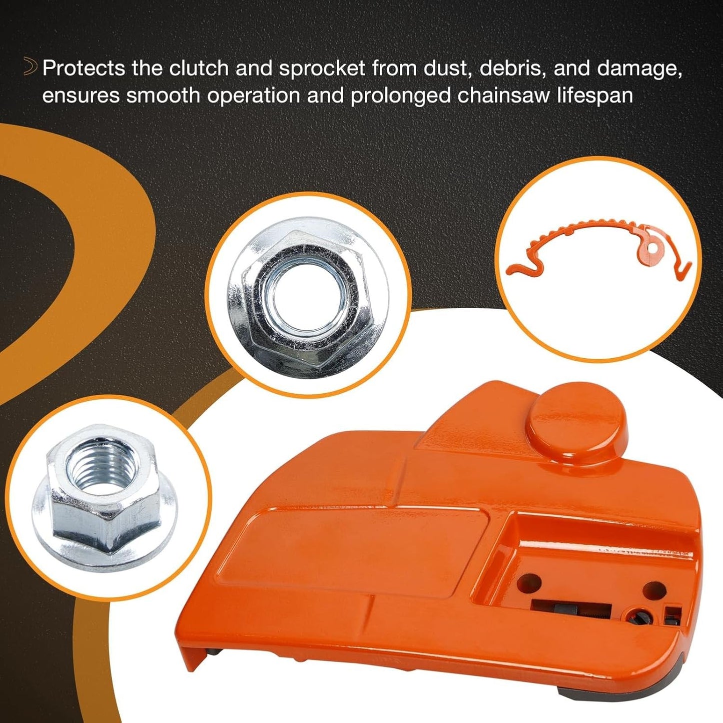 537286301 Chainsaw Clutch Cover w/ Brake For Husqvarna 455 460 Rancher Chain Saw