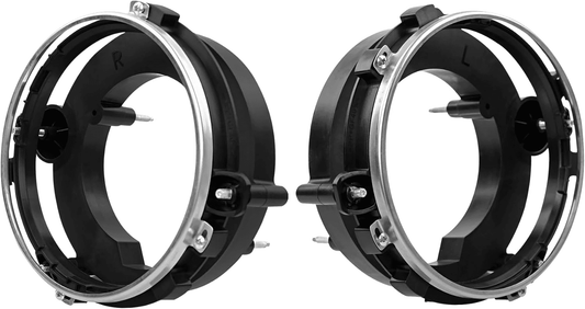 Solid Spare Front Left & Right Side Headlight Bulb Brackets Buckets For 97-06 Jeep Wrangler