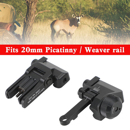 Folding Back Up Iron Sight Flip Up Front Rear Set Picatinny Rail KAC300