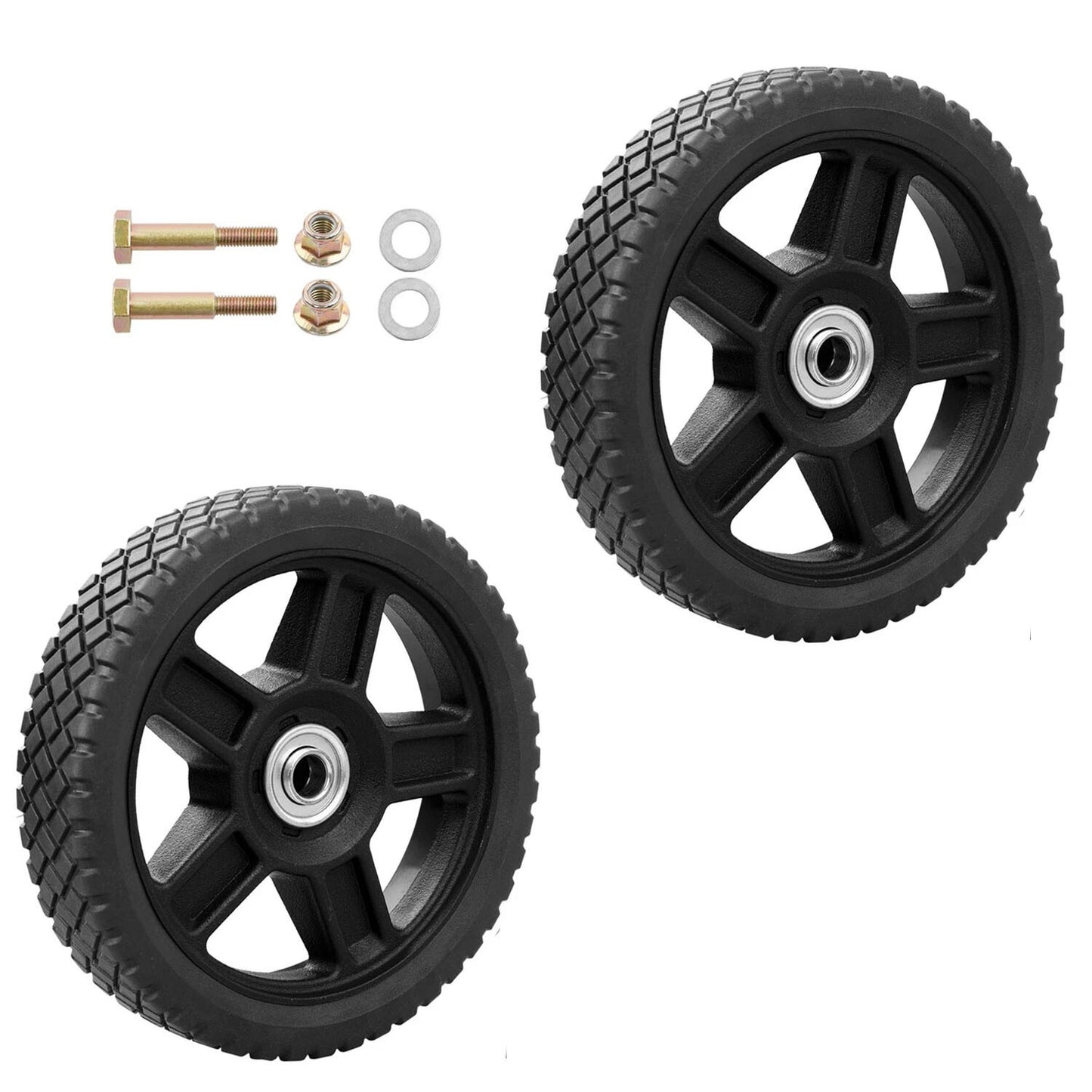 2x 7" Push Lawn Mower Plastic Wheels Fit Craftsman Mower Generator Garden Tiller