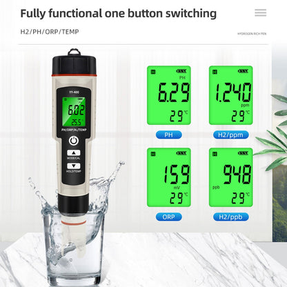 ??Portable 4 In 1 Hydrogen-Rich Test Pen PH/ORP/TEMP Water Quality Meter Tester