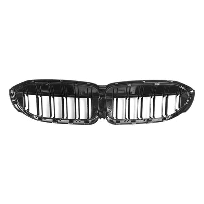 Black Dual Slat Kidney Grille Grill 51138072085 Fit BMW 3 Series G20 2019-2022