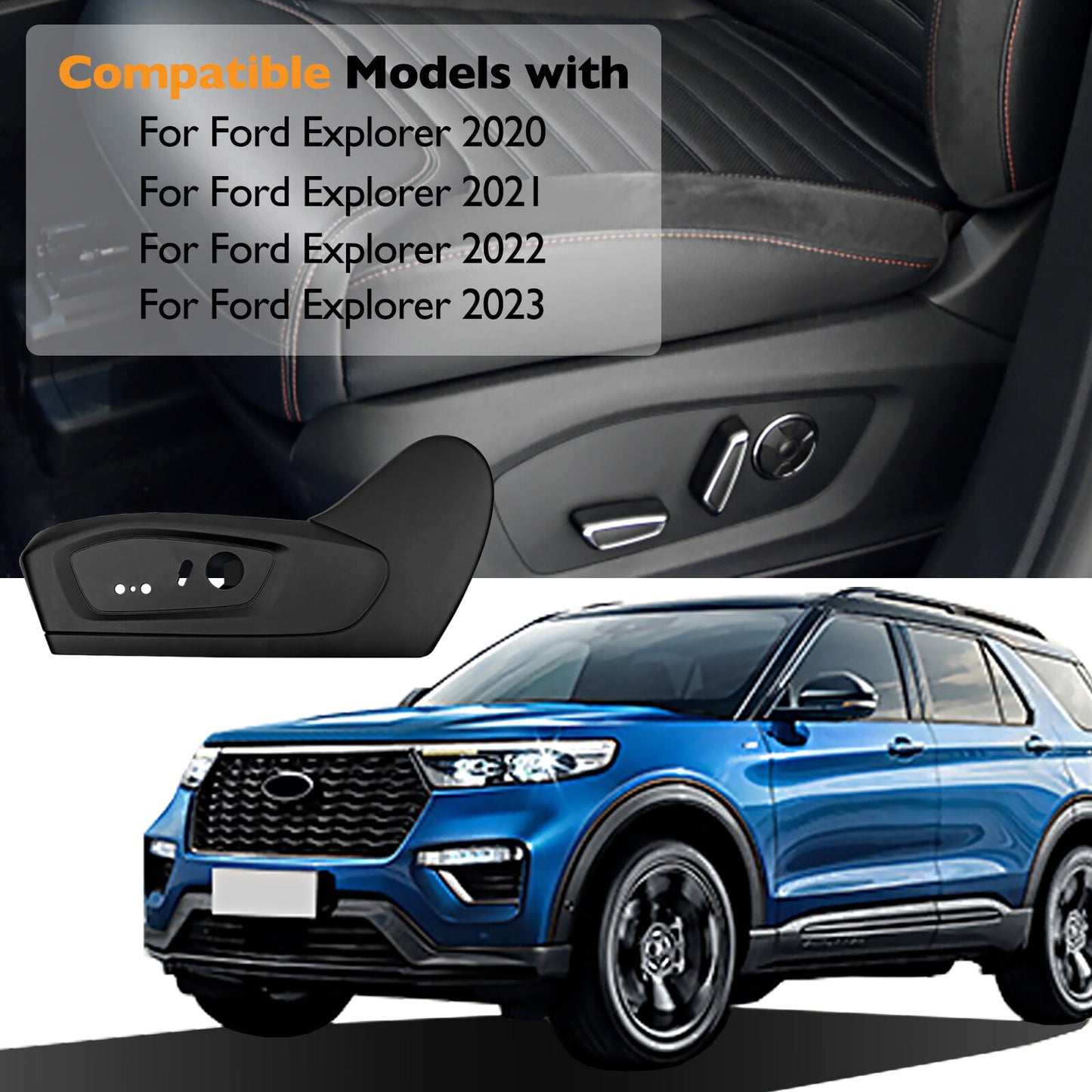 Black Left Driver Side Seat Trim Panel For 2020-2023 Ford Explorer MB5Z7862187EC