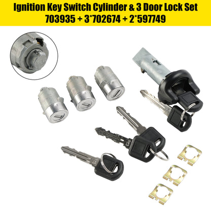 Ignition Switch Cylinder & 3 Door Lock Set W/2 Keys For Suburban Tahoe 98-99 US