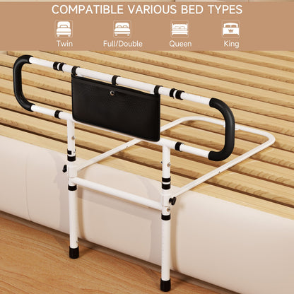 Foldable Bedside Handrail Mobility Aid Guard – No Drill Safety Support Rail