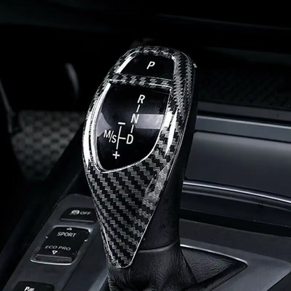 Gear Shift Knob Cover Trim Carbon Fiber For BMW F30 F34 F35 3-Series 2013-2018