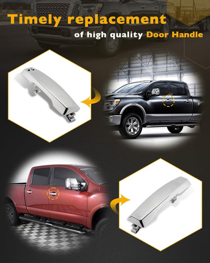 Exterior Door Handle Front Left & Right Side For 2004-2015 Nissan Titan INFINITI