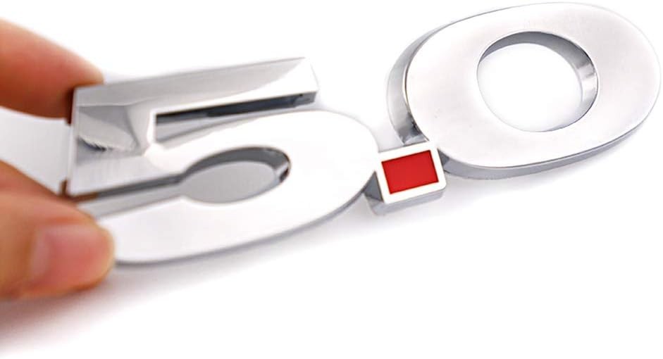 2x Side Badge Fender Emblems 3D Chrome Finish Logo 5.0 Decal Ford Mustang Cars