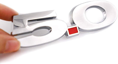 2x Side Badge Fender Emblems 3D Chrome Finish Logo 5.0 Decal Ford Mustang Cars