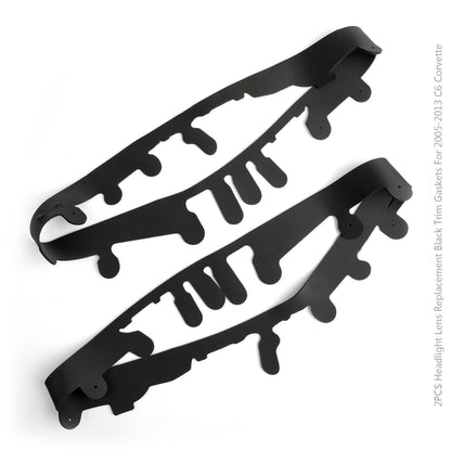 ??2PCS Headlight Lens Replacement Black Trim Gaskets For 2005-2013 C6 Corvette