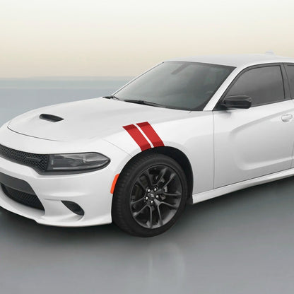 3" Dual Fender Stripe Hash Mark Stripe Decal Graphic Kit For Dodge Charger