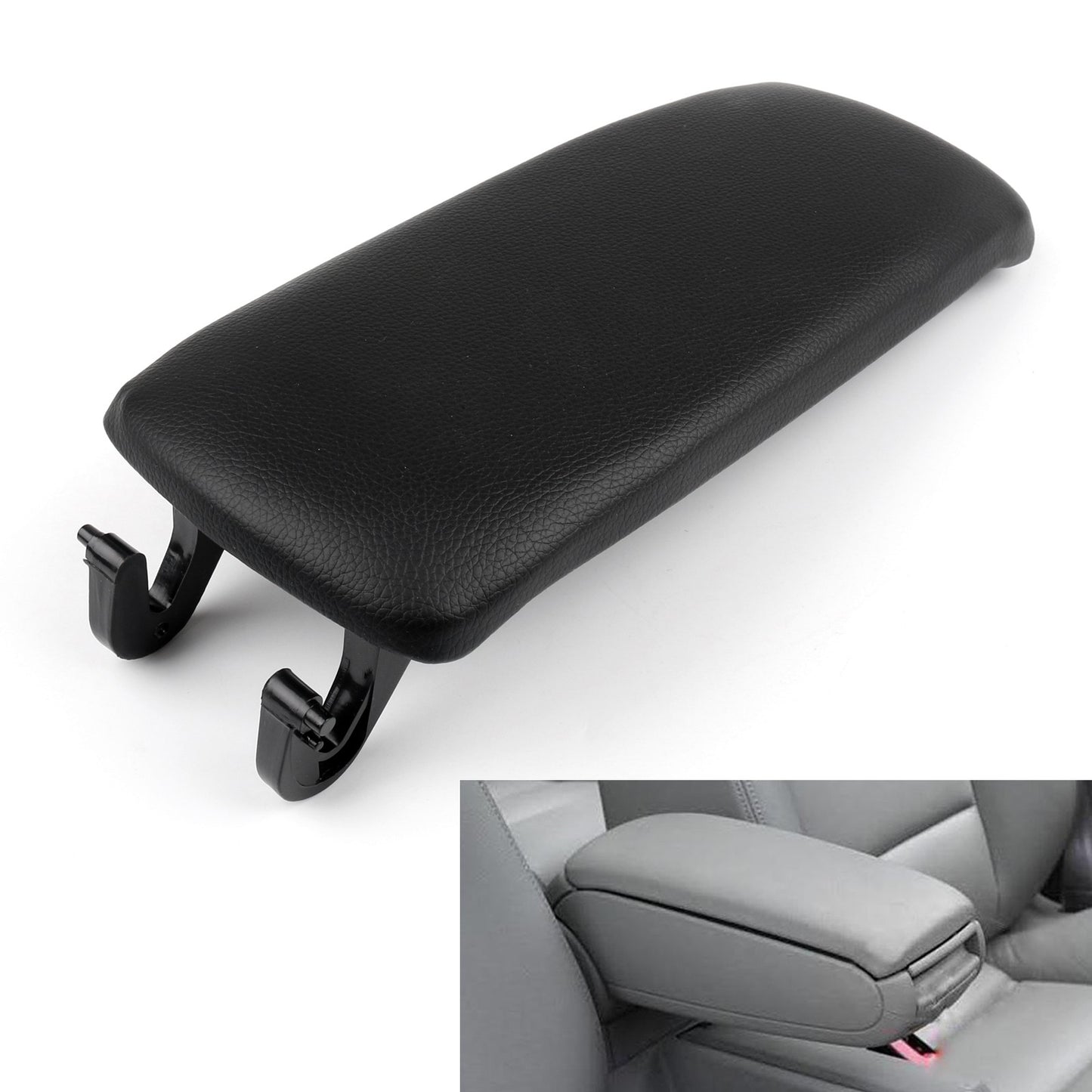 PU Leather Center Console Armrest Cover Lid For Audi A4 S4 A6 2000-2008 Black 03
