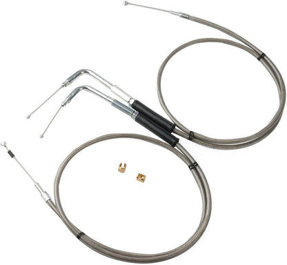 Stainless Steel Throttle and Idle Cable Set fits Harley Davidson 42" 56579-02A