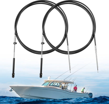 2X 15FT Outboard Throttle Shift Cable GEN II For Mercury Mariner Mount Control