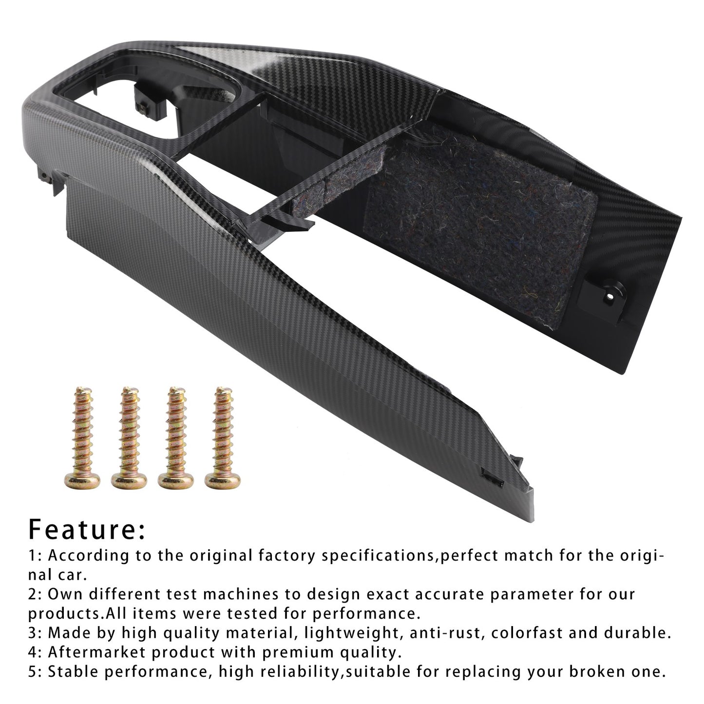 Car Center Console Trim 1J1863201D For VW Golf Jetta Carbon Fiber Pattern