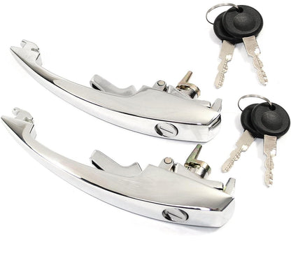 FOR 968-1979 VW BUG 113898205M OUTER DOOR HANDLE SET FRONT LEFT & RIGHT KEYS