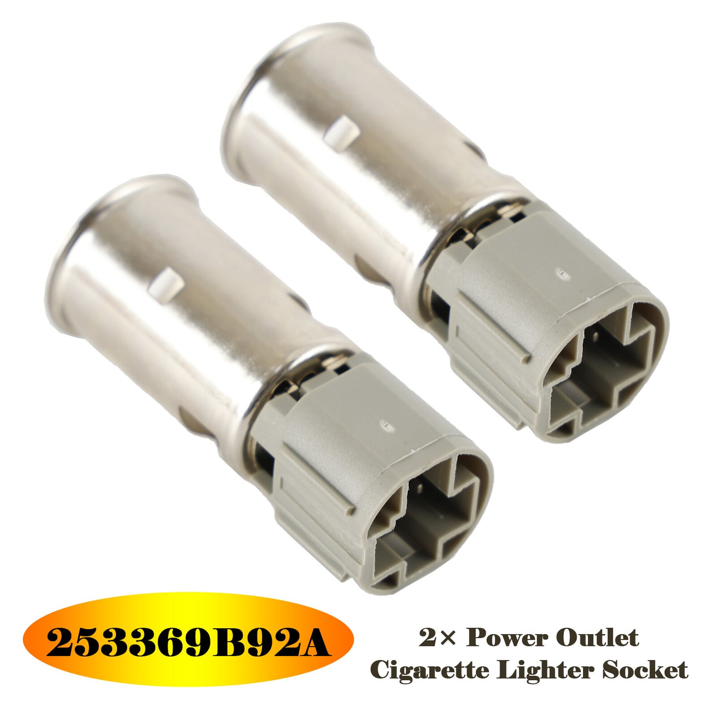 2× Power Outlet Cigarette Lighter Socket 253369B92A for Nissan