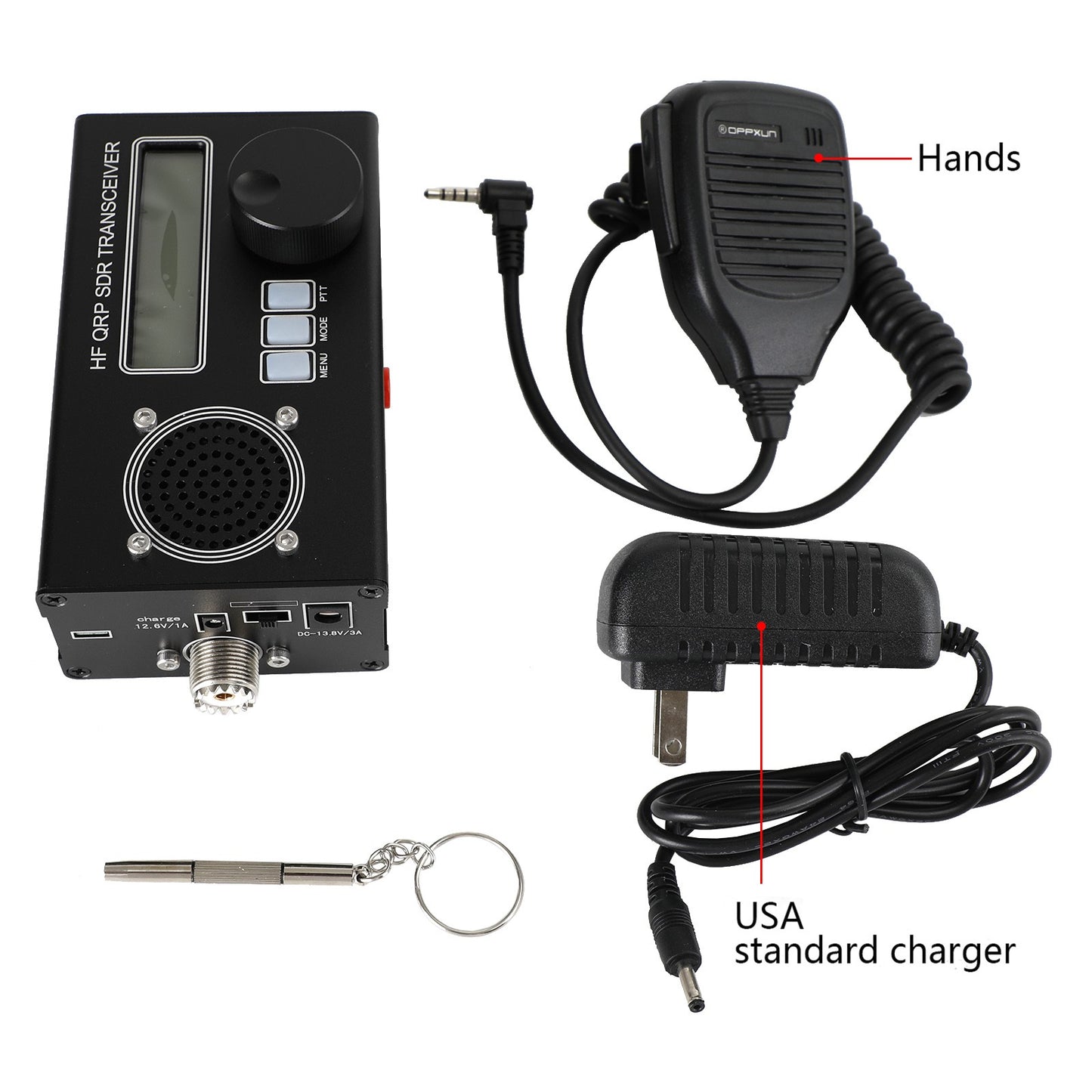 5W 8-Band USDX USDR HF QRP SDR Transceiver SSB/CW DSP w/ Mic Charger