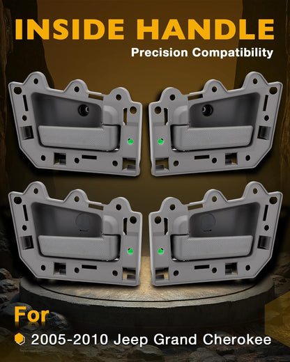 4Pcs Interior Door Handle Inside Front Rear LH RH For 05-10 Jeep Grand Cherokee