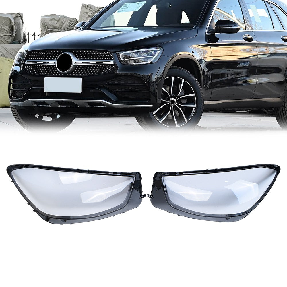Fit For 2019-2022 Mercedes-Benz W253 X253 C253 Headlight Lens Covers Left+Right