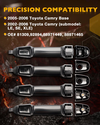 8X Interior & Exterior Door Handle Set For 02-06 Toyota Camry 69211AA020C0 83913