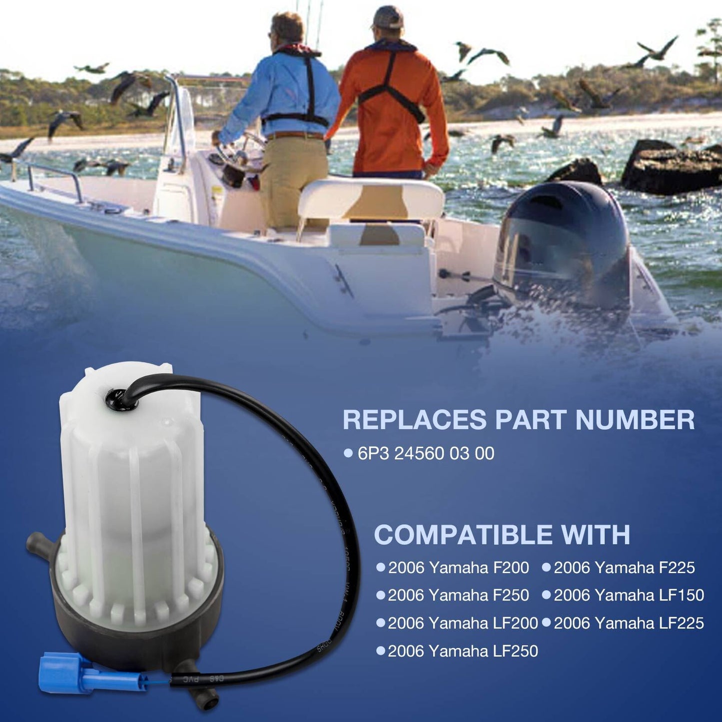 6P3-24560-03-00 Outboard Fuel Filter Assy For 06-25 Yamaha F200 F225 F250 LF150