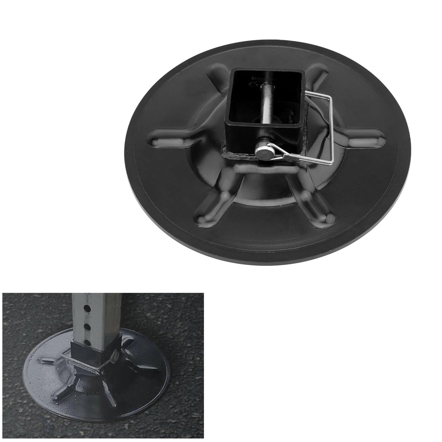 9" Diameter Rear Jack Foot Pad For 2" I.D Square Tube LC Hall Effect Ground