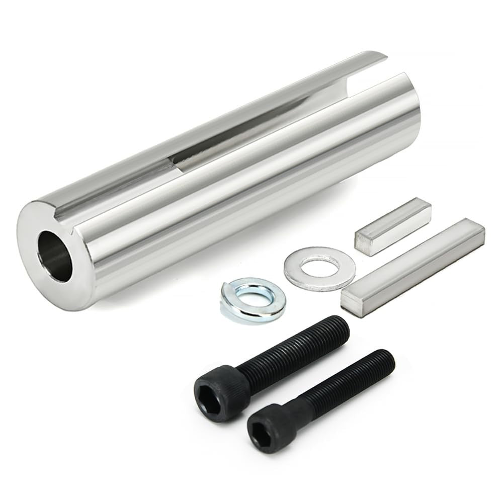 Extended 1 to 1 1/ 8 inch 1/4" Key Gas Engine Pulley Crank Shaft Sleeve Adapter