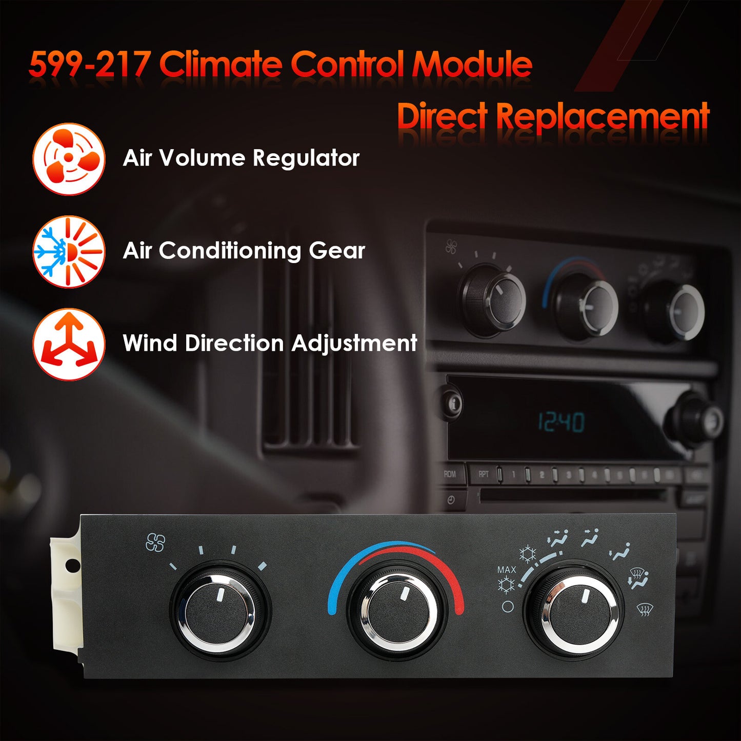 HVAC Climate Control Module Panel For 96-20 Chevrolet Express GMC Savana 599-217