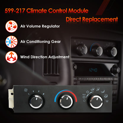 HVAC Climate Control Module Panel For 96-20 Chevrolet Express GMC Savana 599-217