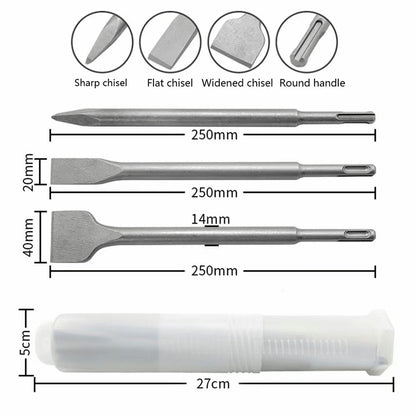 9 PCS SDS PLUS ROTARY HAMMER BITS DRILL BIT & CHISEL GROOVE CONCRETE NEW